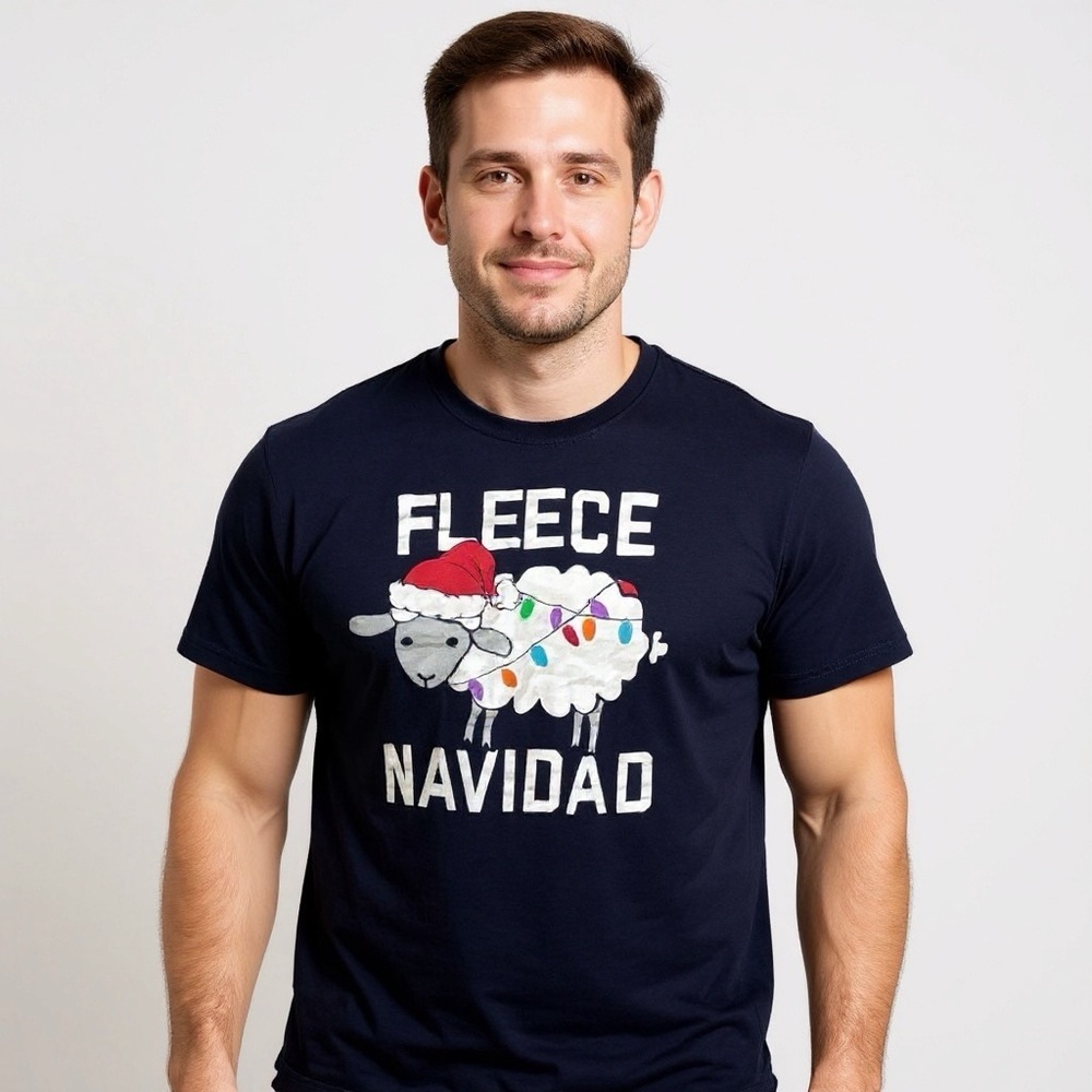Fifth Sun Fleece Navidad Christmas Sheep Graphic T-Shirt Men’s XXL